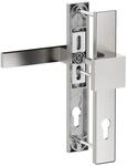 Schmalrahmengarnitur 92mm Edelstahl-optik Langschild T&uuml;rbeschlag Kn/dr 87-95mm