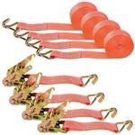 4er Set Spanngurte Mit Ratsche, 3000kg, 6m X 38mm, Doppel-j-haken