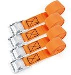 Spanngurte 2.5m 4er Set Mit Klemmschloss, 150kg Tragkraft, Orange