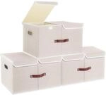 Aufbewahrungsboxen Mit Deckel, Faltbar, Waschbar, 3er-set, Beige