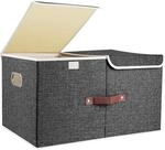 Gro&szlig;e Aufbewahrungsbox Mit Deckel Und F&auml;chern, Faltbar, Waschbar, 55x33x30 Cm,
