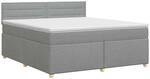 Boxspringbett Mit Matratze Hellgrau 180 X 200 Cm Stoff Vidaxl
