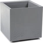Blumentopf Aus Kunststoff, Grau, Lamela, 39 Cm X 39 X 39,4 Cm, 1 St&uuml;ck.