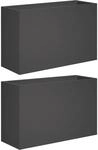Vidaxl Garden Planter 2 Pcs Black 80 X 40 X 50 Cm Cold-rolled Steel