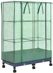 Vidaxl Garden Planter With Greenhouse Cover&wheels 2 Pcs Blue Grey Pp