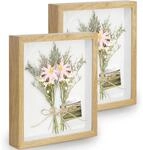 2er 3d Bilderrahmen Zum Bef&uuml;llen 15x20 Cm Mit Echtglas, Holzoptik