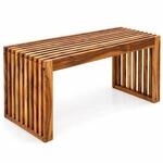 Relaxdays Sitzbank, Ge&ouml;ltes Akazienholz, Hxbxt: 43 X 90 X 33 Cm, K&uuml;che, Flur, Bad &