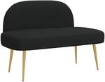 Vidaxl Upholstered Bench With Backrest Black 110 X 60 X 76 Cm