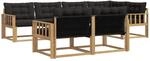 Outdoor-sofagarnitur 7 Stk. Wei&szlig; Und Schwarz Vidaxl