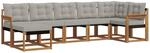 Vidaxl Outdoor Sofa Set 7 Pcs Natural And Light Grey