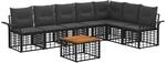 Outdoor-sofagarnitur 8 Stk. 7-sitzer Schwarz Und Dunkelgrau Vidaxl