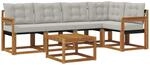 Outdoor-sofagarnitur 6 Stk. 5-sitzer Natur Und Hellgrau Vidaxl