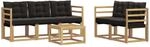 Outdoor-sofagarnitur 6 Stk. 5-sitzer Wei&szlig; Und Schwarz Vidaxl