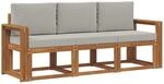 Outdoor-sofagarnitur 3 Stk. 3-sitzer Natur Und Hellgrau Vidaxl