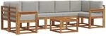 Outdoor-sofagarnitur 8 Stk. 7-sitzer Natur Und Hellgrau Vidaxl