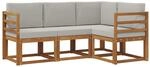 Outdoor-sofagarnitur 4 Stk. 4-sitzer Natur Und Hellgrau Vidaxl