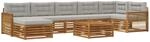 Outdoor-sofagarnitur 8 Stk. 7-sitzer Natur Und Hellgrau Vidaxl