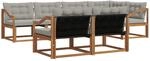 Outdoor-sofagarnitur 7 Stk. 7-sitzer Natur Und Hellgrau Vidaxl