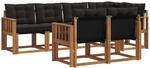 Vidaxl Outdoor Sofa Set 7 Pcs Natural And Black