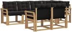 Outdoor-sofagarnitur 7 Stk. 7-sitzer Wei&szlig; Und Schwarz Vidaxl