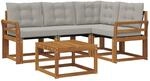 Vidaxl Outdoor Sofa Set 5 Pcs Natural And Light Grey