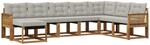 Outdoor-sofagarnitur 8 Stk. 8-sitzer Natur Und Hellgrau Vidaxl