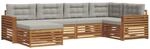 Outdoor-sofagarnitur 6 Stk. 6-sitzer Natur Und Hellgrau Vidaxl