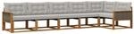 Vidaxl Outdoor Sofa Set 6 Pcs Natural And Light Grey