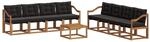 Vidaxl Outdoor Sofa Set 9 Pcs Natural And Black