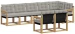 Outdoor-sofagarnitur 8 Stk. 7-sitzer Wei&szlig; Und Hellgrau Vidaxl