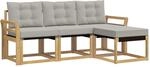 Outdoor-sofagarnitur 4 Stk. 4-sitzer Wei&szlig; Und Hellgrau Vidaxl