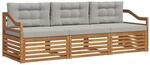 Outdoor-sofagarnitur 3 Stk. Natur Und Hellgrau Vidaxl