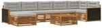 Outdoor-sofagarnitur 8 Stk. 7-sitzer Natur Und Hellgrau Vidaxl