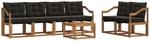 Vidaxl Outdoor Sofa Set 7 Pcs Natural And Black
