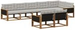 Outdoor-sofagarnitur 8 Stk. 8-sitzer Natur Und Hellgrau Vidaxl