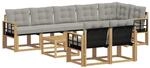 Outdoor-sofagarnitur 9 Stk. 8-sitzer Wei&szlig; Und Hellgrau Vidaxl