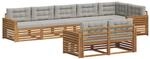 Outdoor-sofagarnitur 8 Stk. 8-sitzer Natur Und Hellgrau Vidaxl