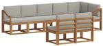 Outdoor-sofagarnitur 8 Stk. 8-sitzer Natur Und Hellgrau Vidaxl