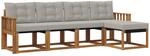 Outdoor-sofagarnitur 5 Stk. 5-sitzer Natur Und Hellgrau Vidaxl