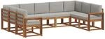 Outdoor-sofagarnitur 9 Stk. 9-sitzer Natur Und Hellgrau Vidaxl