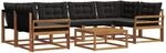 Outdoor-sofagarnitur 7 Stk. 6-sitzer Natur Und Schwarz Vidaxl