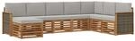Outdoor-sofagarnitur 8 Stk. 8-sitzer Natur Und Hellgrau Vidaxl