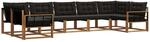 Vidaxl Outdoor Sofa Set 7 Pcs Natural And Black