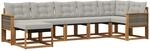 Vidaxl Outdoor Sofa Set 7 Pcs Natural And Light Grey