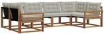 Vidaxl Outdoor Sofa Set 6 Pcs Natural And Light Grey