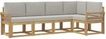 Outdoor-sofagarnitur 5 Stk. 5-sitzer Wei&szlig; Und Hellgrau Vidaxl
