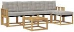 Outdoor-sofagarnitur 6 Stk. 5-sitzer Wei&szlig; Und Hellgrau Vidaxl