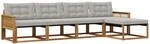 Outdoor-sofagarnitur 5 Stk. 5-sitzer Natur Und Hellgrau Vidaxl