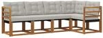 Outdoor-sofagarnitur 5 Stk. 5-sitzer Natur Und Hellgrau Vidaxl