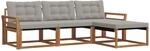 Vidaxl Outdoor Sofa Set 4 Pcs Natural And Light Grey